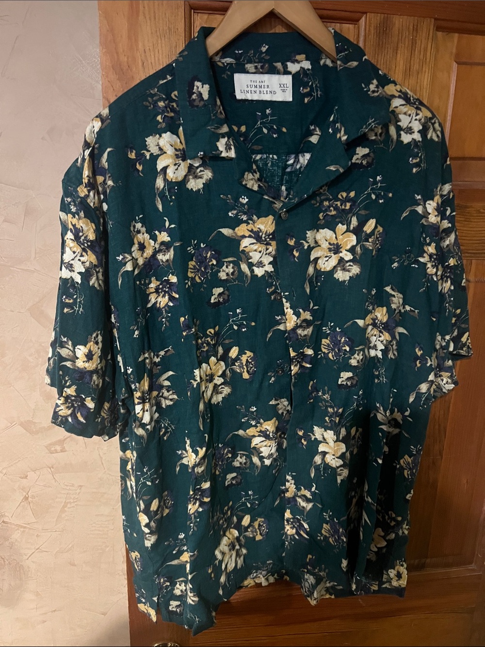 Abercrombie & Fitch Teal Floral Short-Sleeve Button-Down Shirt